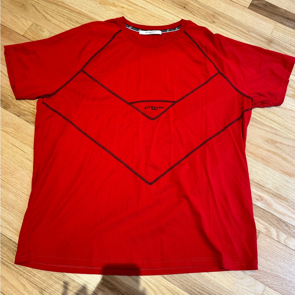 GIVENCHY logo red tshirt XXXL